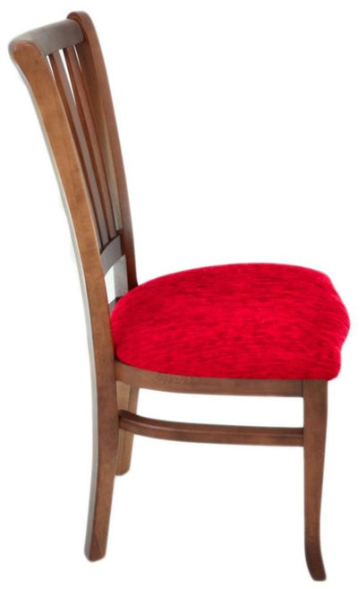 Cadeira Plaza Imbuia e Vermelho + Cores