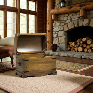 Baú com Tampo Curvo Verniz Imbuia + Cores