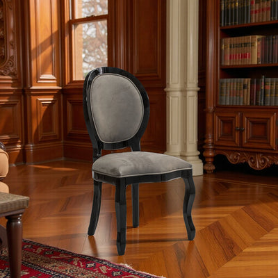 Cadeira Medalhão III Lisa sem Braço - Preta e Cinza Chumbo + Cores