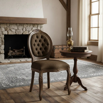 Cadeira Medalhão IV Entalhada Imbuia e Marrom Escuro + Cores