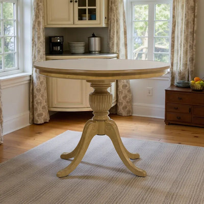 Mesa Entalhada Redonda Carla Verniz Mel 80/90/100/110cm + Cores