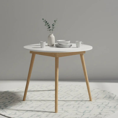 Mesa Redonda Escandinava MDF Branco / Osmocolor