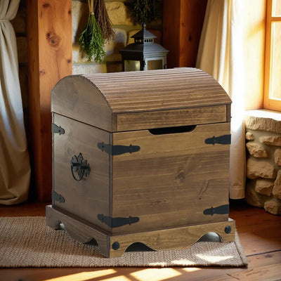 Mini Baú com Tampo Curvo Verniz Imbuia + Cores