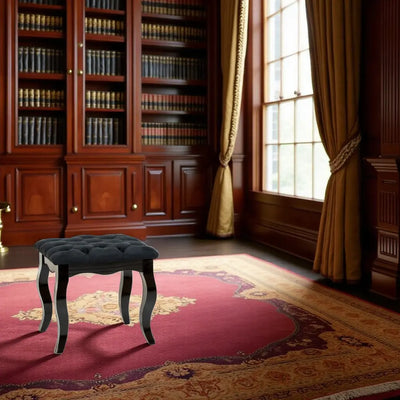 Puff Luis XV Liso - Preto + Cores