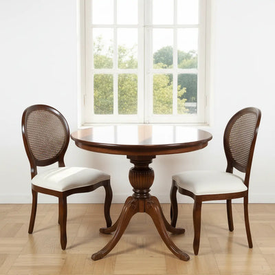 Sala de Jantar Compacta Carla 2 Lugares Medalhão com Tela - Imbuia + Cores