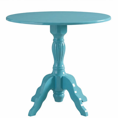 Mesa Redonda Torneada America - Azul Turquesa + Cores