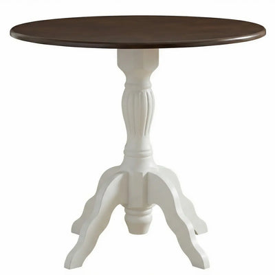 Mesa Redonda Torneada America - Branca com Tampo Verniz + Cores