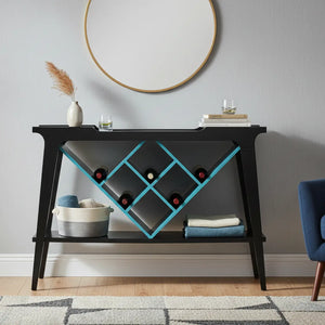 Aparador com Adega Preto com Azul Turquesa + Cores