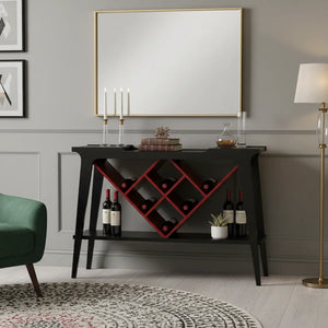 Aparador com Adega Preto com Vermelho + Cores
