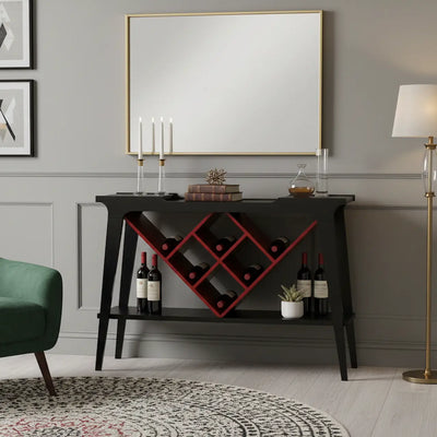 Aparador com Adega Preto com Vermelho + Cores