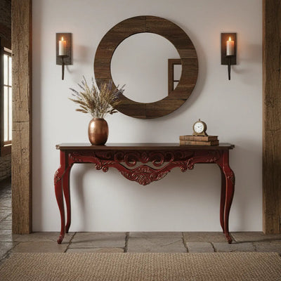 Aparador Marrocos 180cm Vermelho com Tampo Verniz + Cores