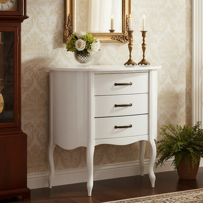 Aparador Meia Lua 3 Gavetas Branco + Cores