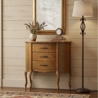 Aparador Meia Lua 3 Gavetas Imbuia + Cores