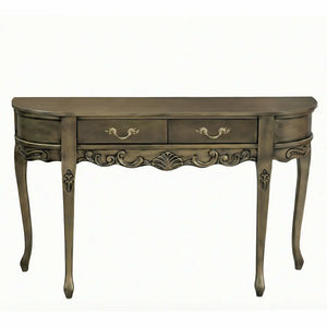 Aparador Oval Luis XV Entalhado 2 Gavetas e Sem Prateleira -  Dourado Envelhecido + Cores