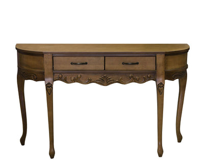 Aparador Oval Luis XV Entalhado 2 Gavetas e Sem Prateleira -  Envelhecido + Cores