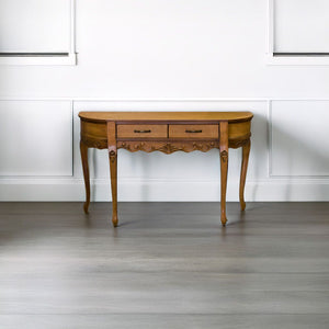 Aparador Oval Luis XV Entalhado 2 Gavetas e Sem Prateleira -  Envelhecido + Cores