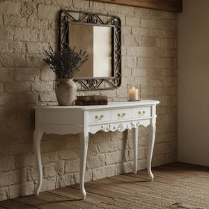 Aparador Oval Luis XV Entalhado 3 Gavetas Branco Fosco + Cores