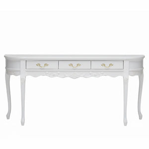 Aparador Oval Luis XV Entalhado 3 Gavetas Branco Fosco + Cores