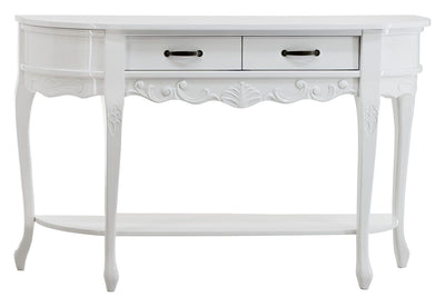 Aparador Oval Luis XV Entalhado 2 Gavetas Branco + Cores