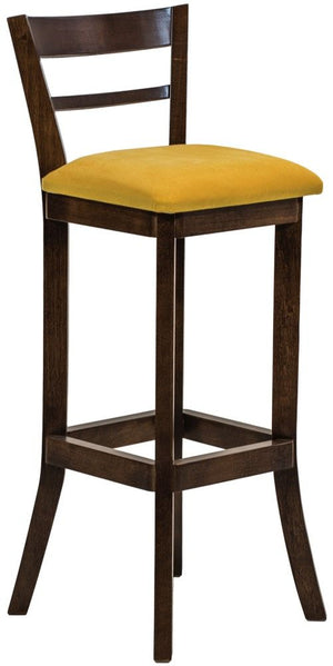 Banqueta Alta com Encosto - Capuccino e Amarelo + Cores