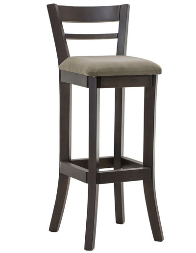 Banqueta Alta com Encosto Verniz Capuccino com Cinza + Cores