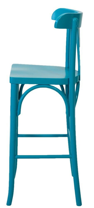 Banqueta Anatômica Alta com Encosto - Azul Turquesa + Cores