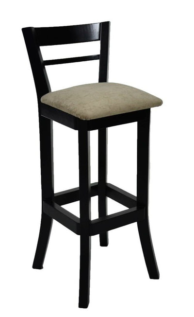 Banqueta Alta com Encosto - Capuccino e Veludo Amassado Creme + Cores