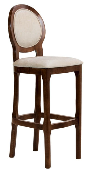 Banqueta Medalhão Alta Imbuia e Creme + Cores