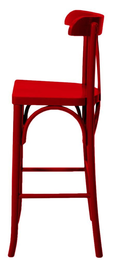 Banqueta Anatômica Alta com Encosto - Vermelha + Cores