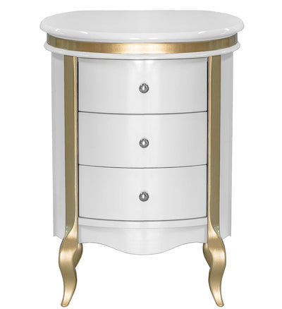 Cômoda Barrica Paris 3 Gavetas Branca com Detalhes Dourados + Cores