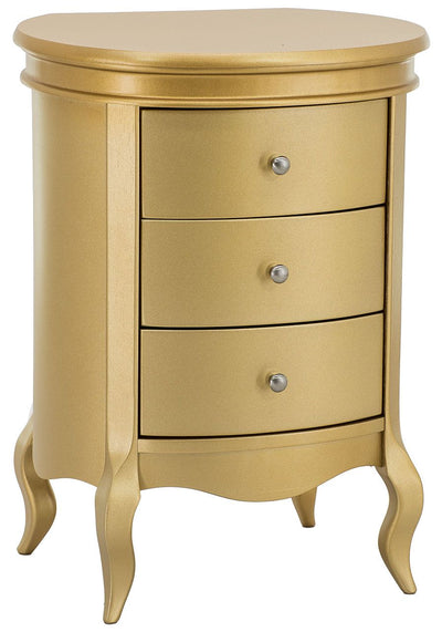 Cômoda Barrica Paris 3 Gavetas Dourada + Cores