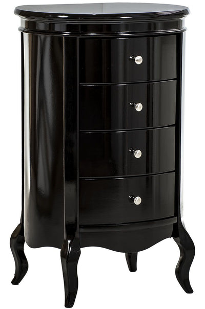 Cômoda Barrica Paris 4 Gavetas Preta + Cores