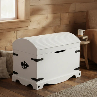 Baú com Tampo Curvo Branco + Cores