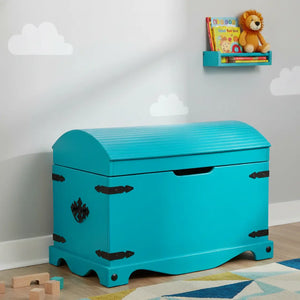 Baú com Tampo Curvo Azul Turquesa + Cores
