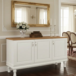 Buffet Safari 3 Portas e Gaveta 150cm - Branco e Mel + Cores