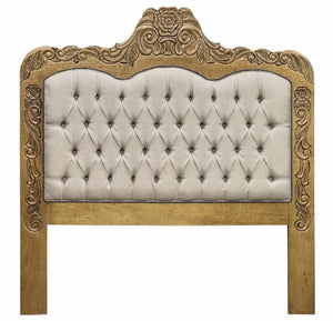 Cabeceira Envelhecida Cama de Casal/Queen/King Entalhada Luis XV com Capitonê e Tachas + Cores