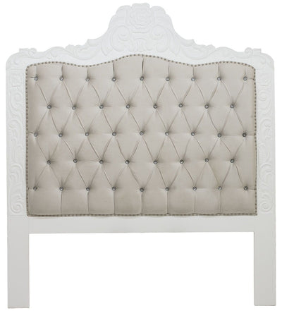 Cabeceira Cama de Casal/Queen/King Entalhada Luis XV com Capitonê e Tachas + Cores