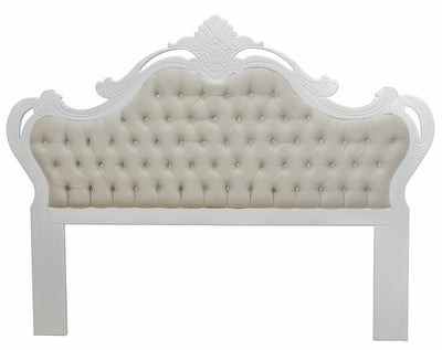 Cabeceira Entalhada Genova Queen com Capitonê Branca + Cores