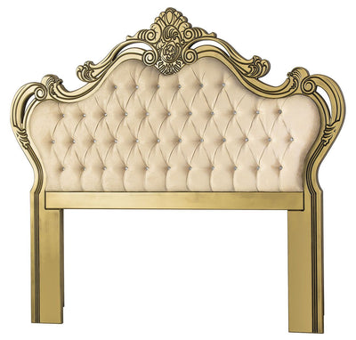 Cabeceira Entalhada Genova Casal com Capitonê Dourada + Cores