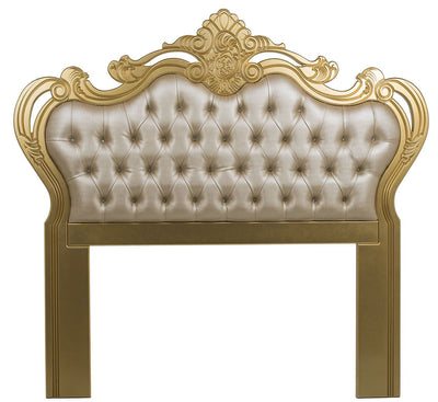 Cabeceira Entalhada Genova King com Capitonê Dourada e Facto Dourado + Cores