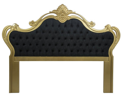 Cabeceira Entalhada Genova King com Capitonê Dourada e Preta + Cores
