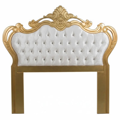 Cabeceira Entalhada Genova King com Capitonê Dourada + Cores