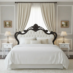 Cabeceira Entalhada Genova King Verniz Capuccino + Cores