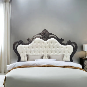 Cabeceira Entalhada Genova King Verniz Capuccino + Cores