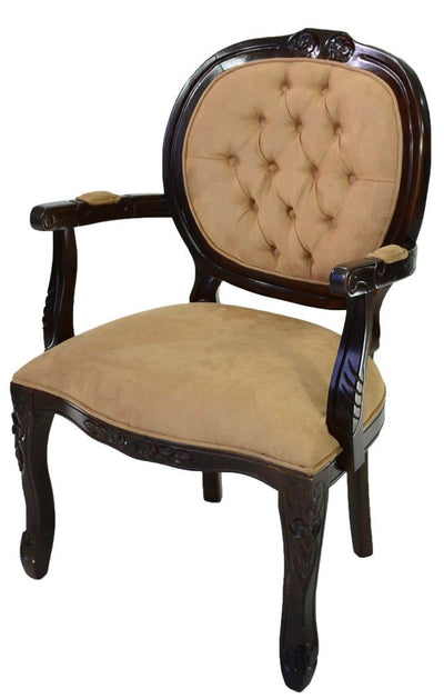 Poltrona Medalhão II Entalhada - Capuccino e Caramelo + Cores