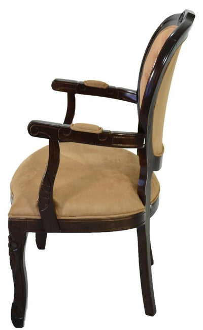 Poltrona Medalhão II Entalhada - Capuccino e Caramelo + Cores