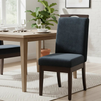 Cadeira Komfort - Verniz Capuccino e Azul Escuro + Cores