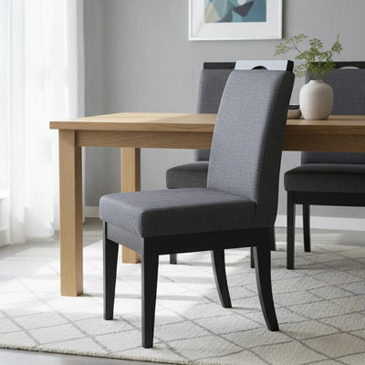 Cadeira Komfort - Preto e Linho Cinza + Cores