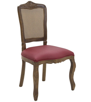 Cadeira Luis XV II Entalhada sem Braço e Encosto em Tela Verniz Imbuia com Facto + Cores