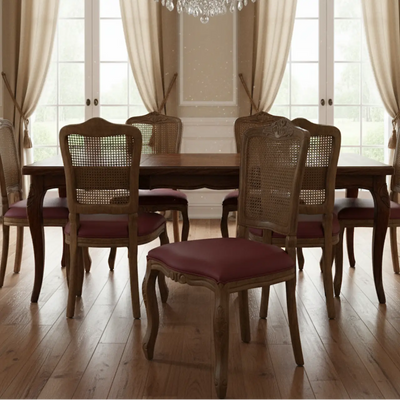 Cadeira Luis XV II Entalhada sem Braço e Encosto em Tela Verniz Imbuia com Facto + Cores